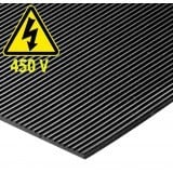 Black Rubber Electrical Safety Mat Max Working Voltage 450V